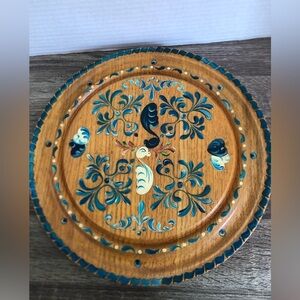 Hand Painted Wooden Decorative Plate